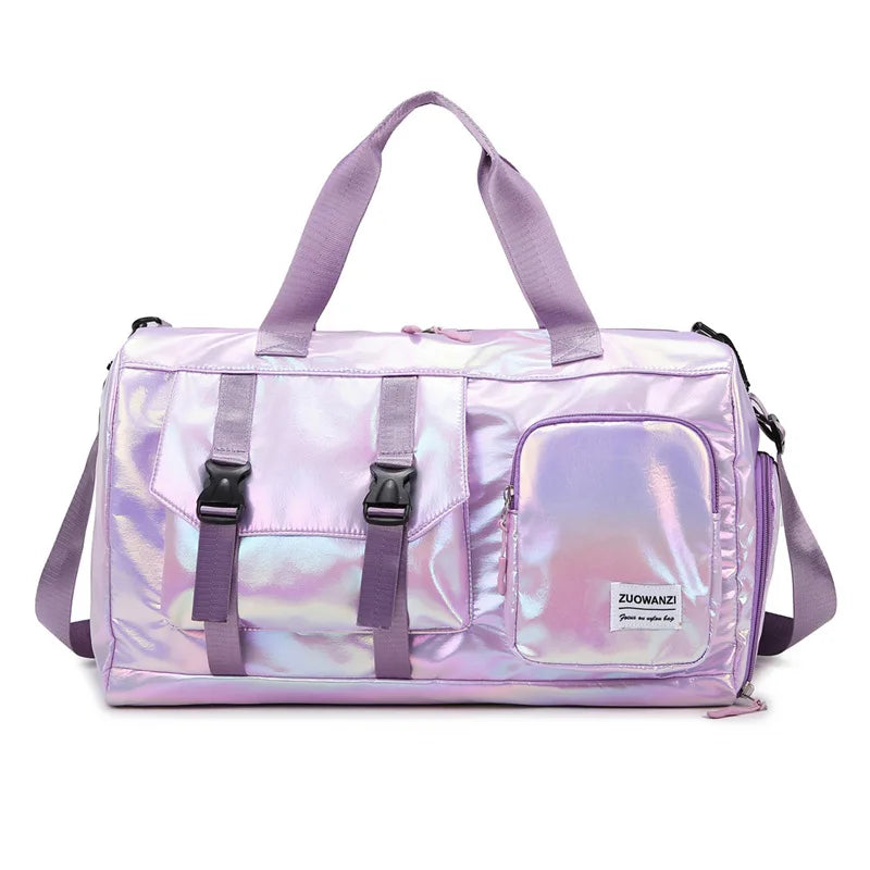 Maliben Lumivista Holographic Weekender Bag — Shoe Compartment