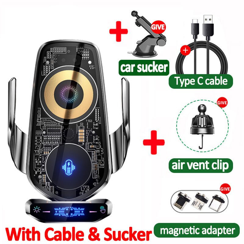 Maliben | Automatic Magnetic Wireless Charging Car Phone Holder