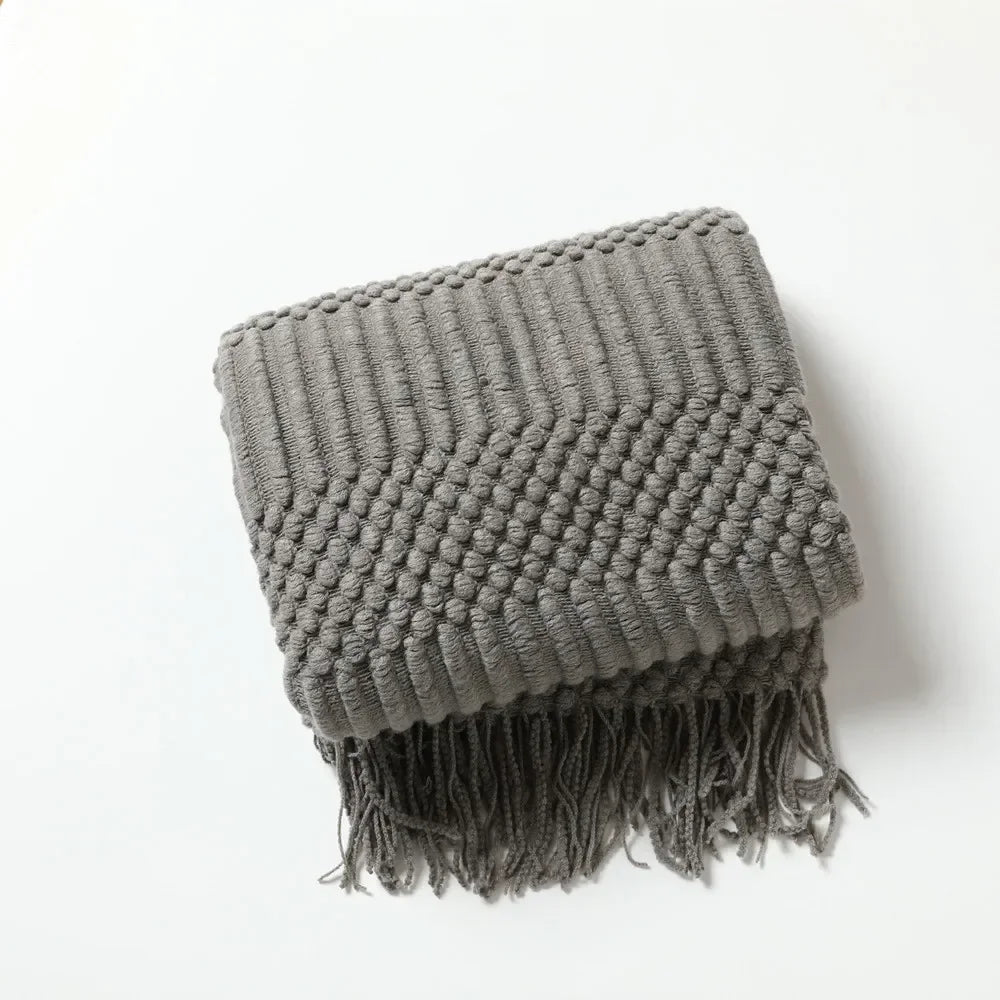Maliben Nordic Style Dick Knitted Blanket