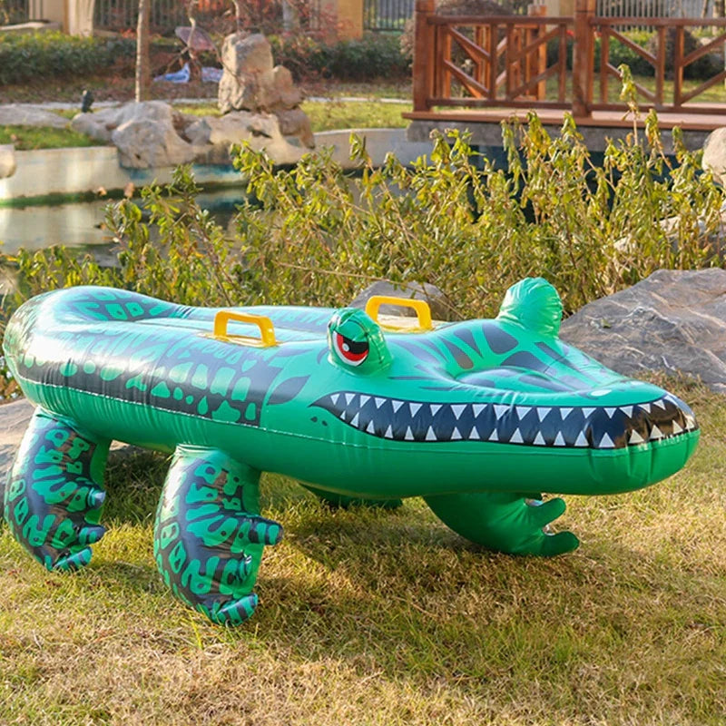 Maliben | Floatoro Inflatable Crocodile Pool Toy For Kids & Adults | Swimming Toy For Beach, Pool & Summer Party | Durable Pvc Water Mattress