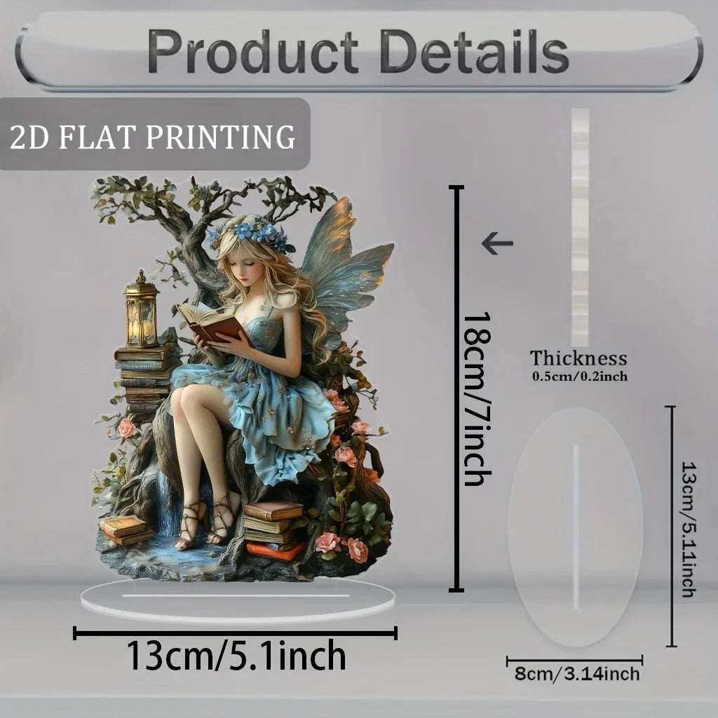 Maliben | Celestia Acrylic Table Decoration Angel | Fairy Tale Stand | 18 Cm | Gift & Photo Prop