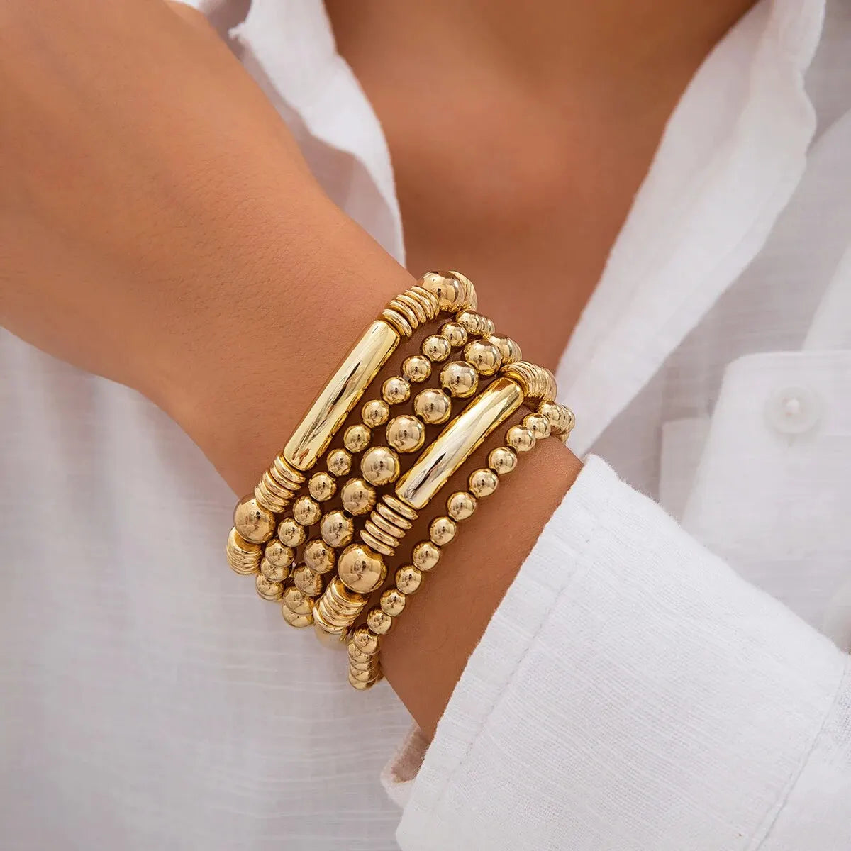 Maliben | 5pc Beaded Bracelet Stack Set