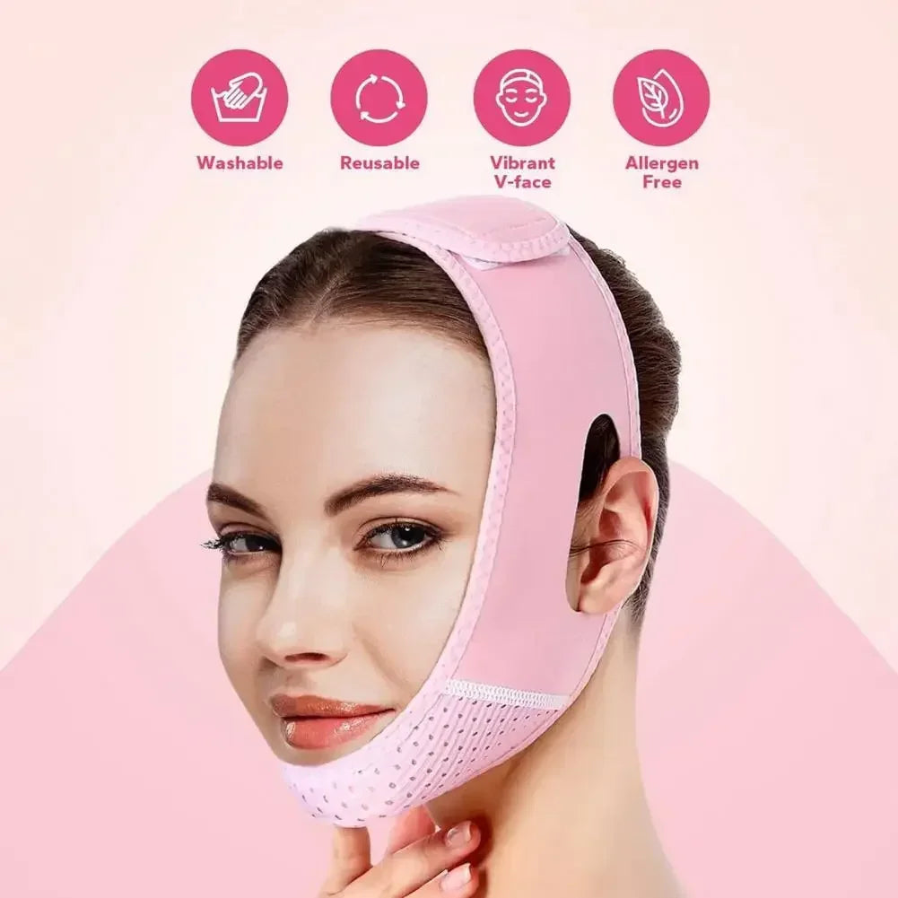 Maliben | Velfina V-Line Facial Band | Double Chin Reduction & Skin Tightening | Reusable & Breathable | For Women & Men
