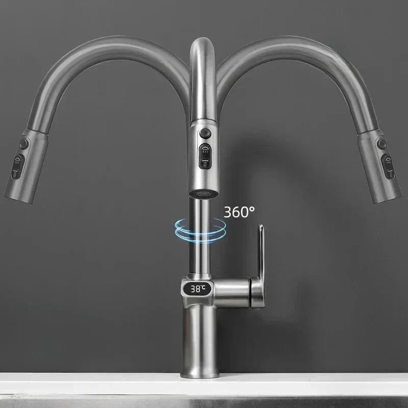 Maliben | Pull-Out Kitchen Faucet With Digital Display And Swivel Spout