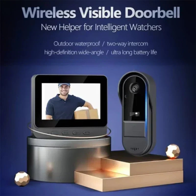 Maliben | Wireless Video Doorbell With Intercom & Night Hd Vision – 4.3” Ips Display, Waterproof
