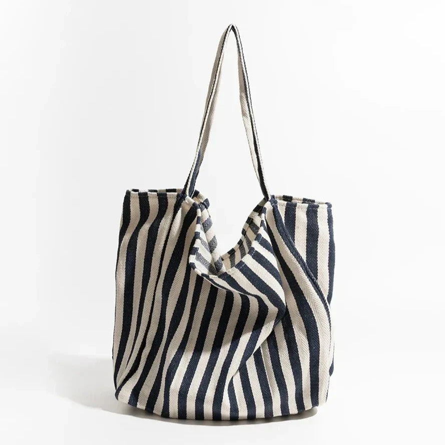 Maliben | Striped linen tote bag