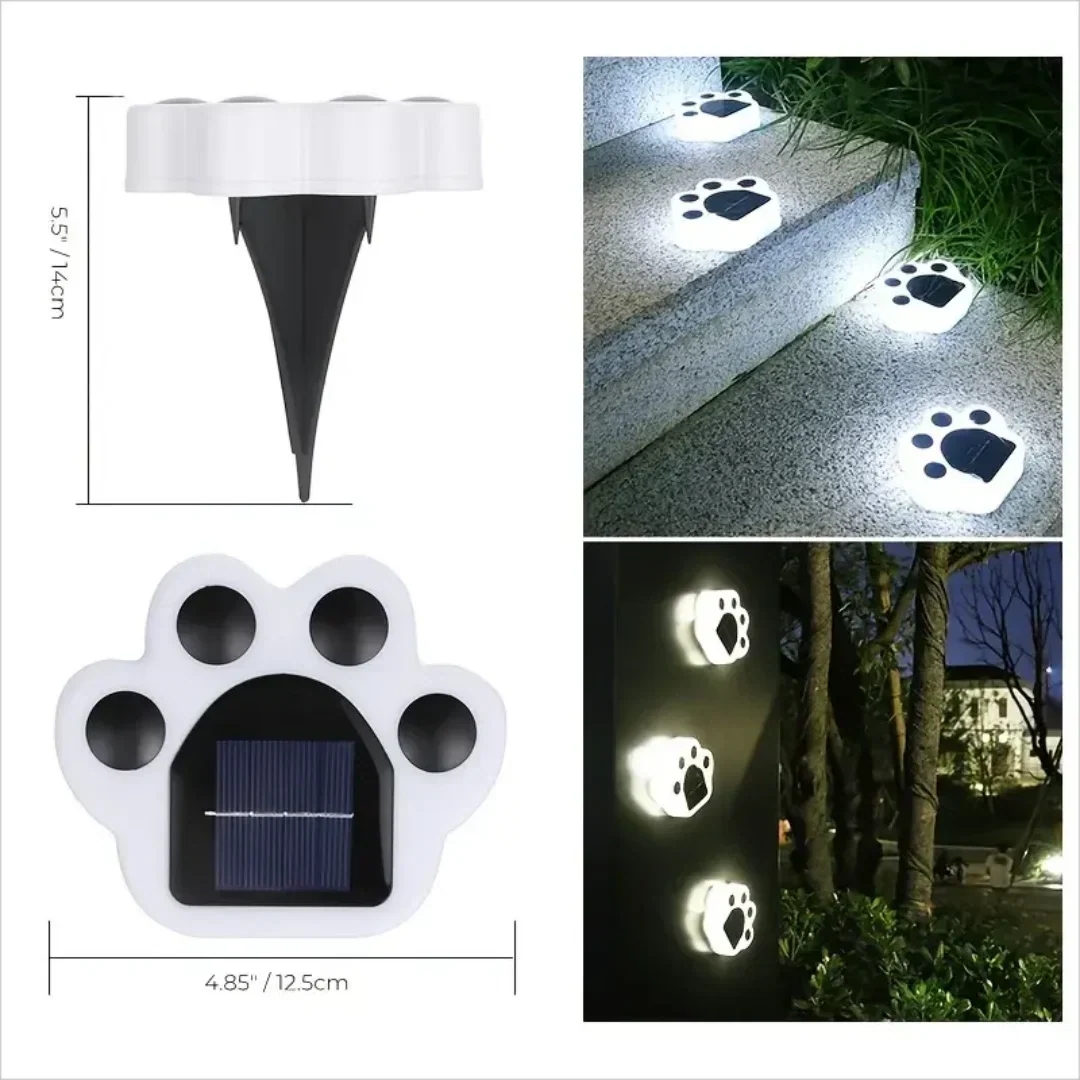 Maliben | Glowing Paw Led Solar Pathway Outdoor Lights