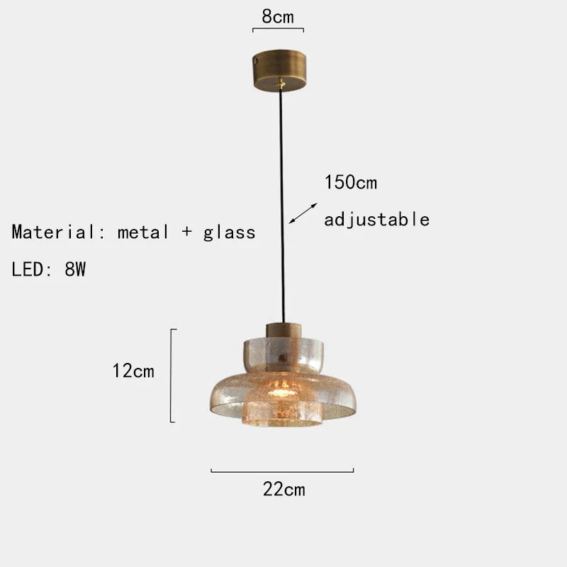 Maliben | Modern Creative Glass Pendant Lamp With Cracked Effect