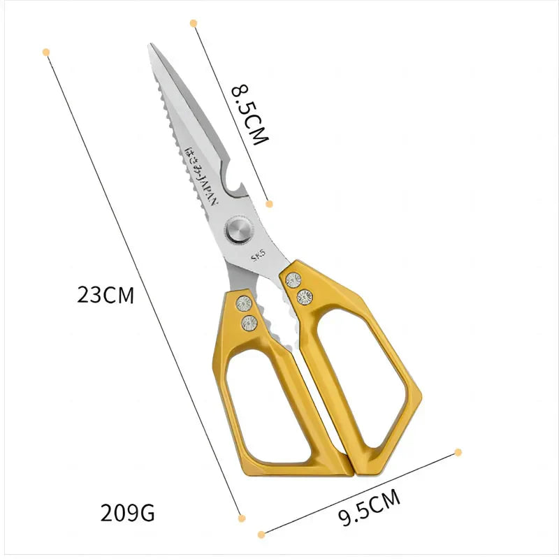Maliben | Multifunctional Kitchen Scissors | Stainless Steel Sk5 | For Meat, Fish & Vegetables | Ergonomic Handle