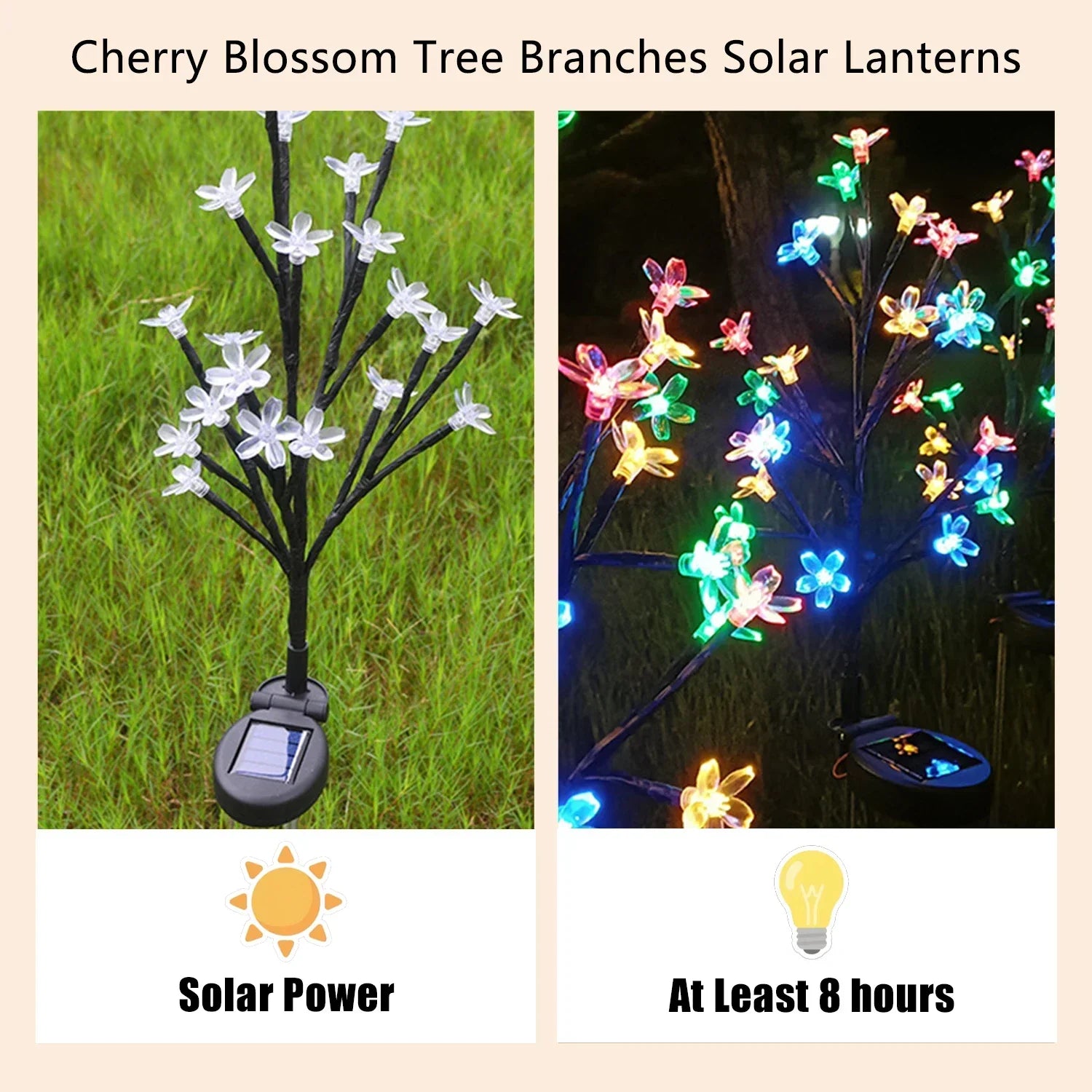 Maliben | Sakura Tree Solar Flower Pathway Outdoor Lights