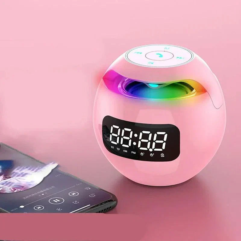 Maliben | Ball Speaker Alarm Clock | Bluetooth 5.0 | Led Night Light | 2200 Mah Battery