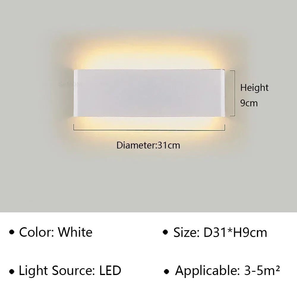 Maliben | Lumiera Modern Led Wall Lamp | Stylish Design | Warm White Light For Bedroom, Hallway & Bathroom