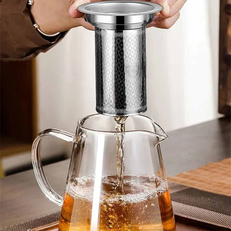 Maliben | 450ml-950ml Heat Resistant Glass Teapot – Stainless Steel Tea Filter, Flower Kettle For Kung Fu Tea, Puer And Oolong Tea