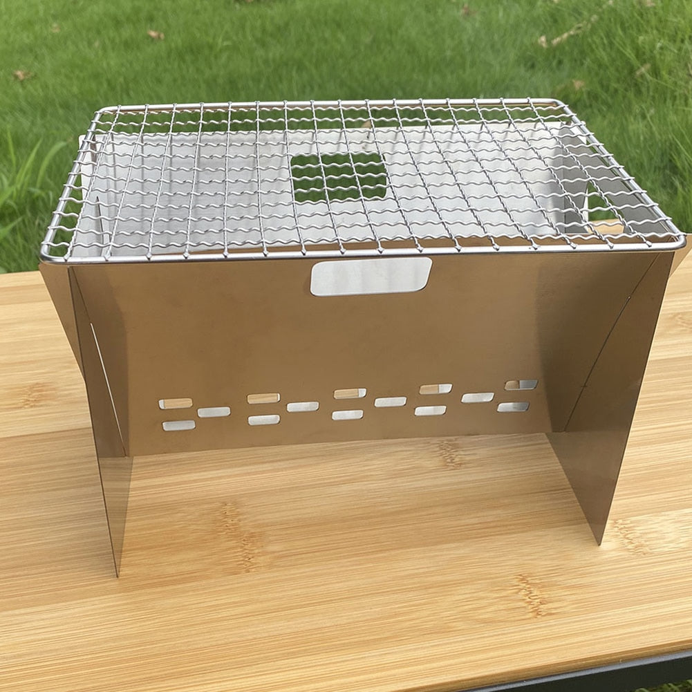 Maliben | Stainless Steel Portable Folding Camping Mini Grill