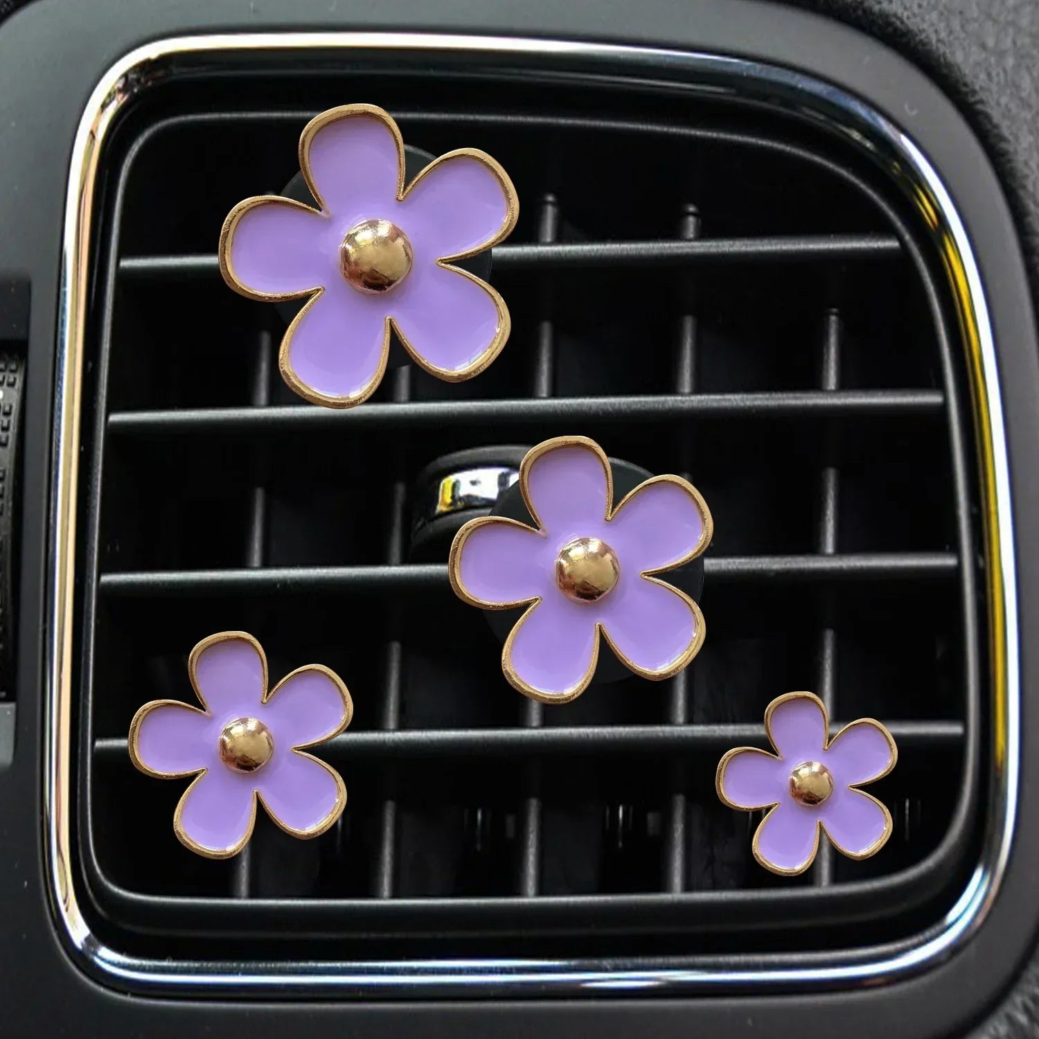 Maliben | Floradrive Scent Clips | Flower Air Fresheners For Car | Set Of 4 | Decorative Aromatherapy For Vent Slots