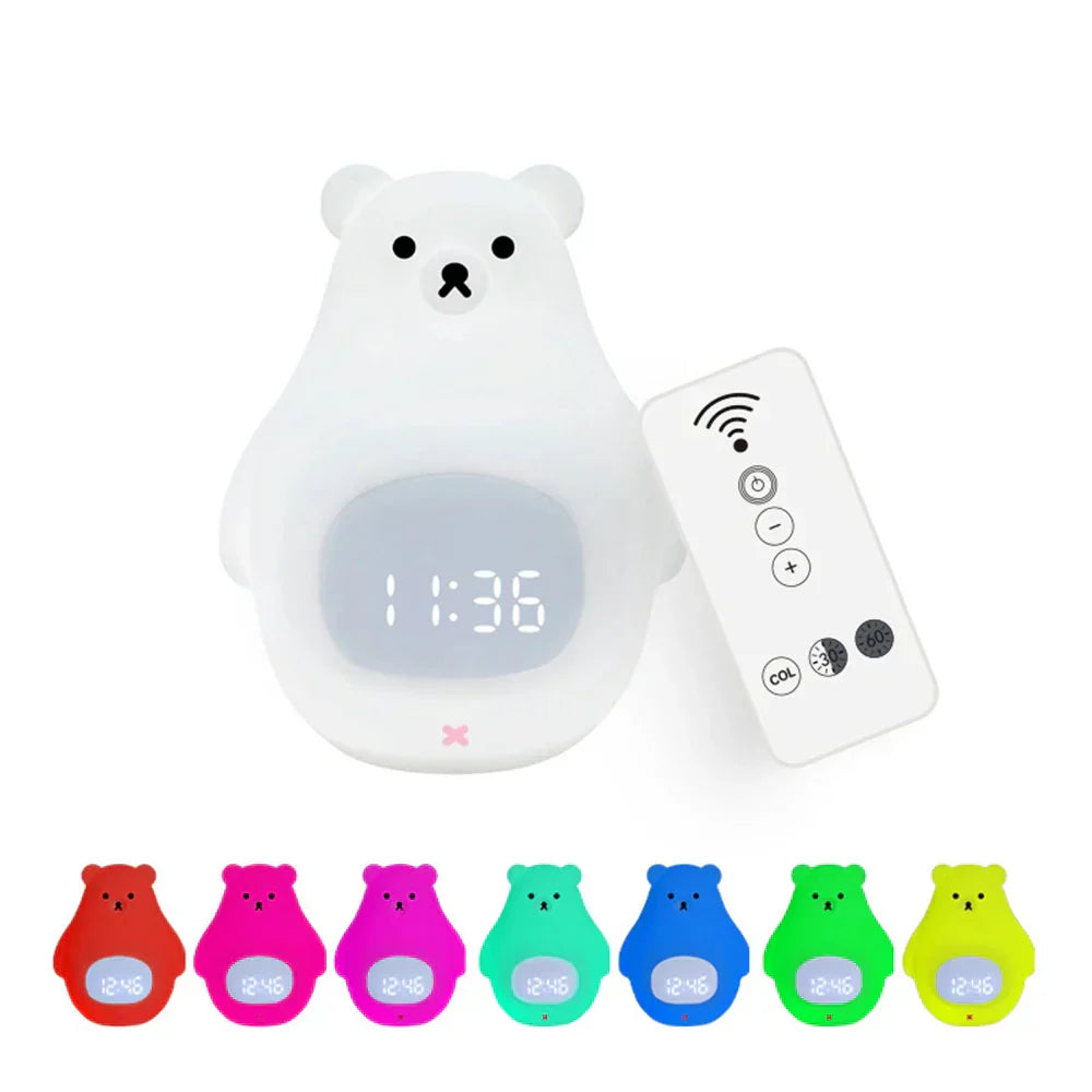 Maliben | Bear Alarm Clock - Led Night Light And Children's Alarm Clock