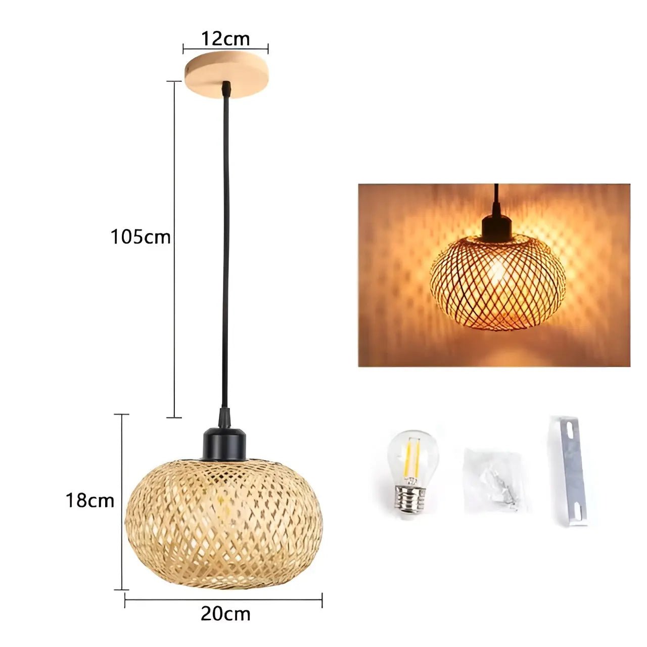 Maliben | Elegant Rattan Pendant Light: Luxury Lighting For Any Space