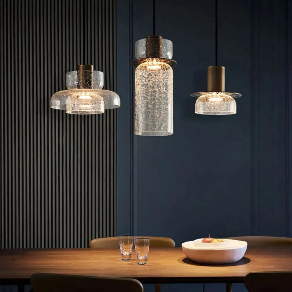 Maliben | Modern Creative Glass Pendant Lamp With Cracked Effect