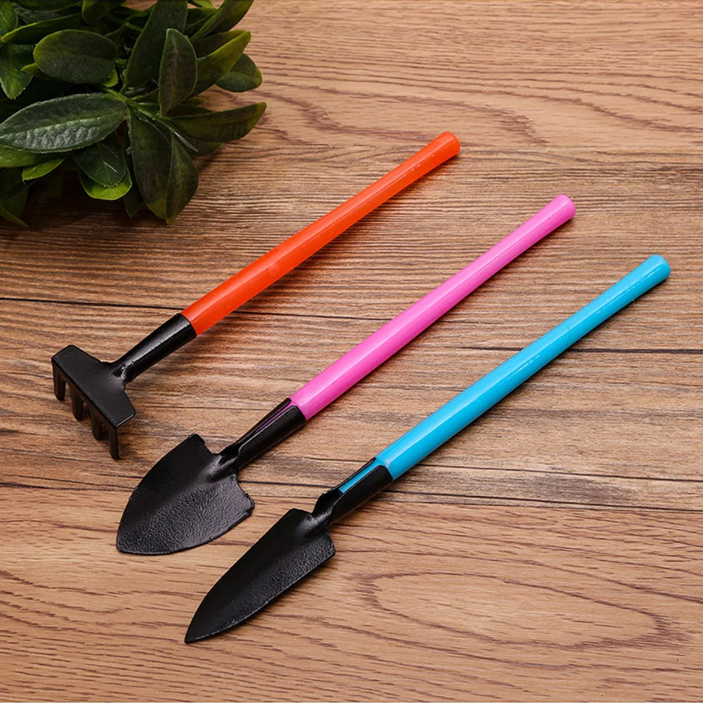 Maliben | Florinita 3-Piece Mini Garden Tool Set | Hand Trowel, Rake & Shovel | For Houseplants & Bonsai | 22 Cm Length