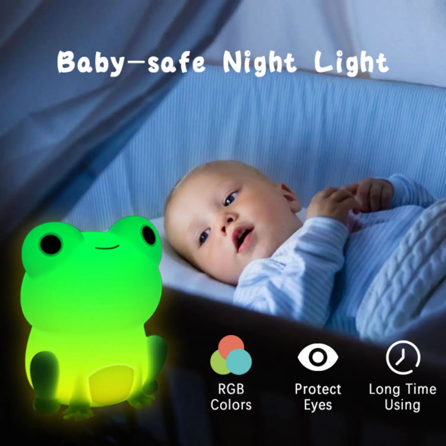 Maliben | Lumofrosch Kids Night Light Frog | Soft Silicone | Color Changing & Timer | Rechargeable