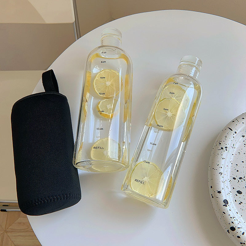 Maliben | Time Scale Heat-Resistant Glass Water Bottle