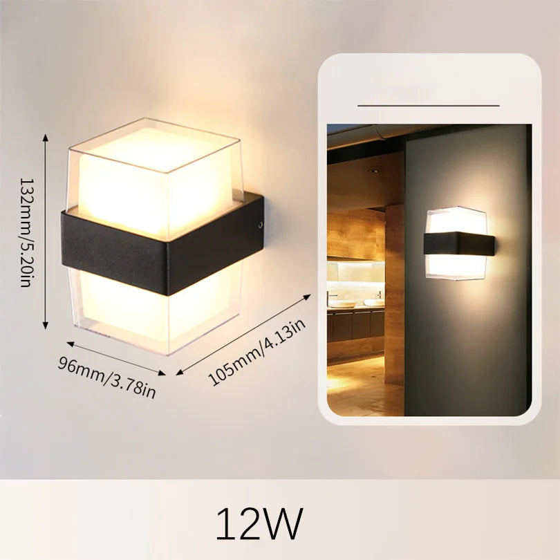 Maliben | Led Outdoor Wall Light Aurobeam | Ip66 Waterproof | Motion Sensor & Twilight Sensor | 6w / 12w