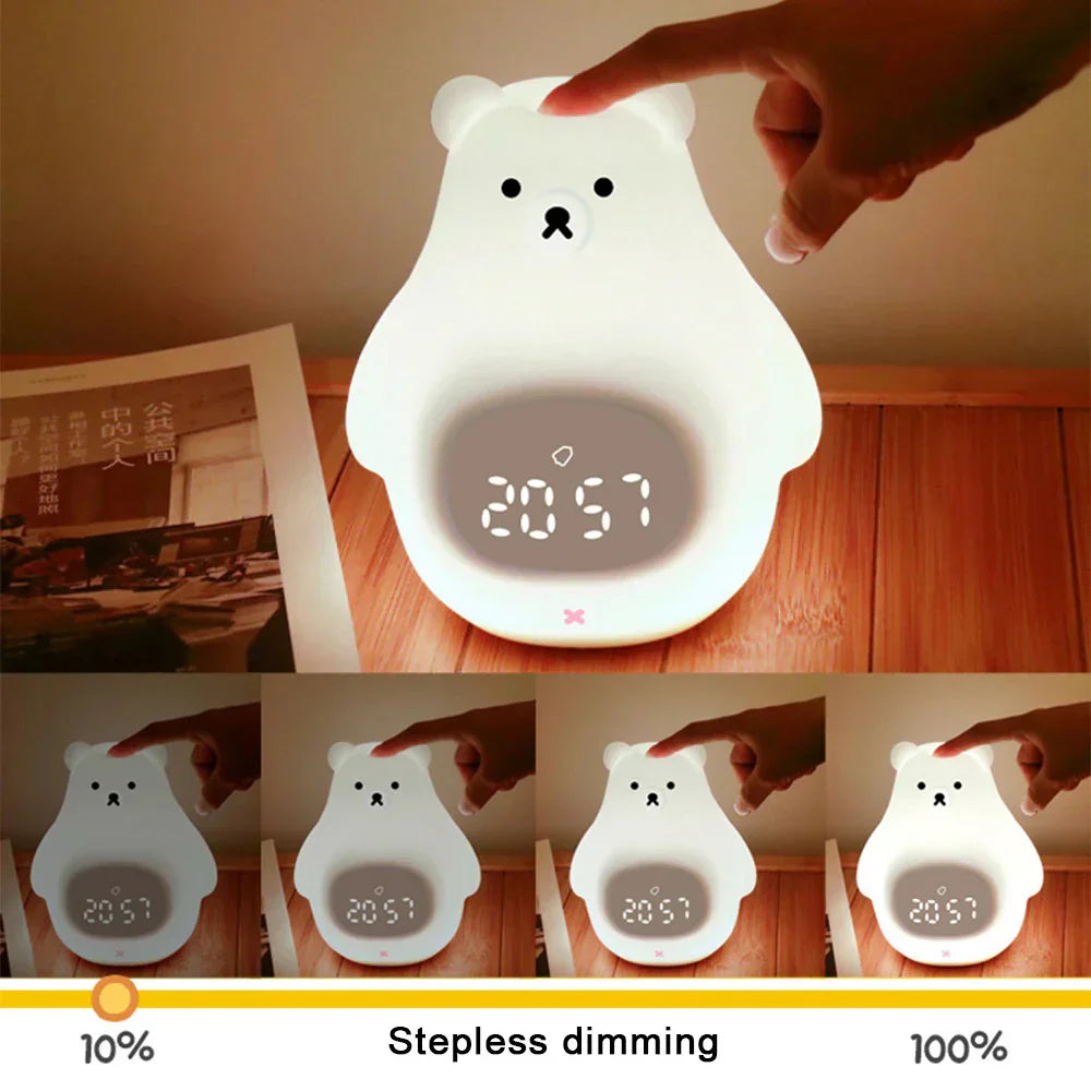 Maliben | Bear Alarm Clock - Led Night Light And Children's Alarm Clock
