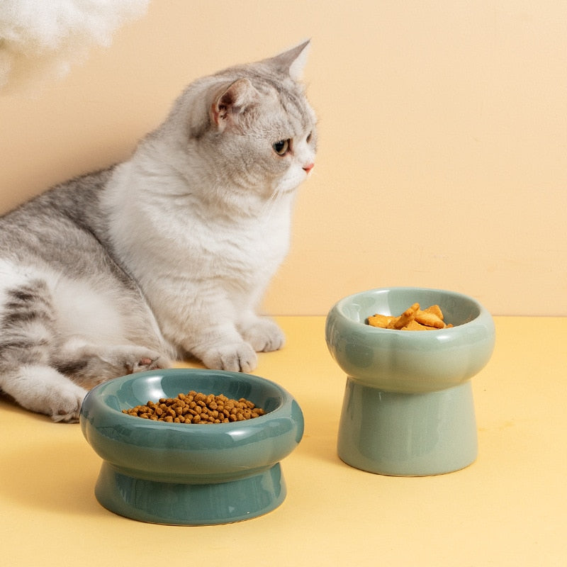 Maliben | Luna Ceramic Elevated Cat Bowls