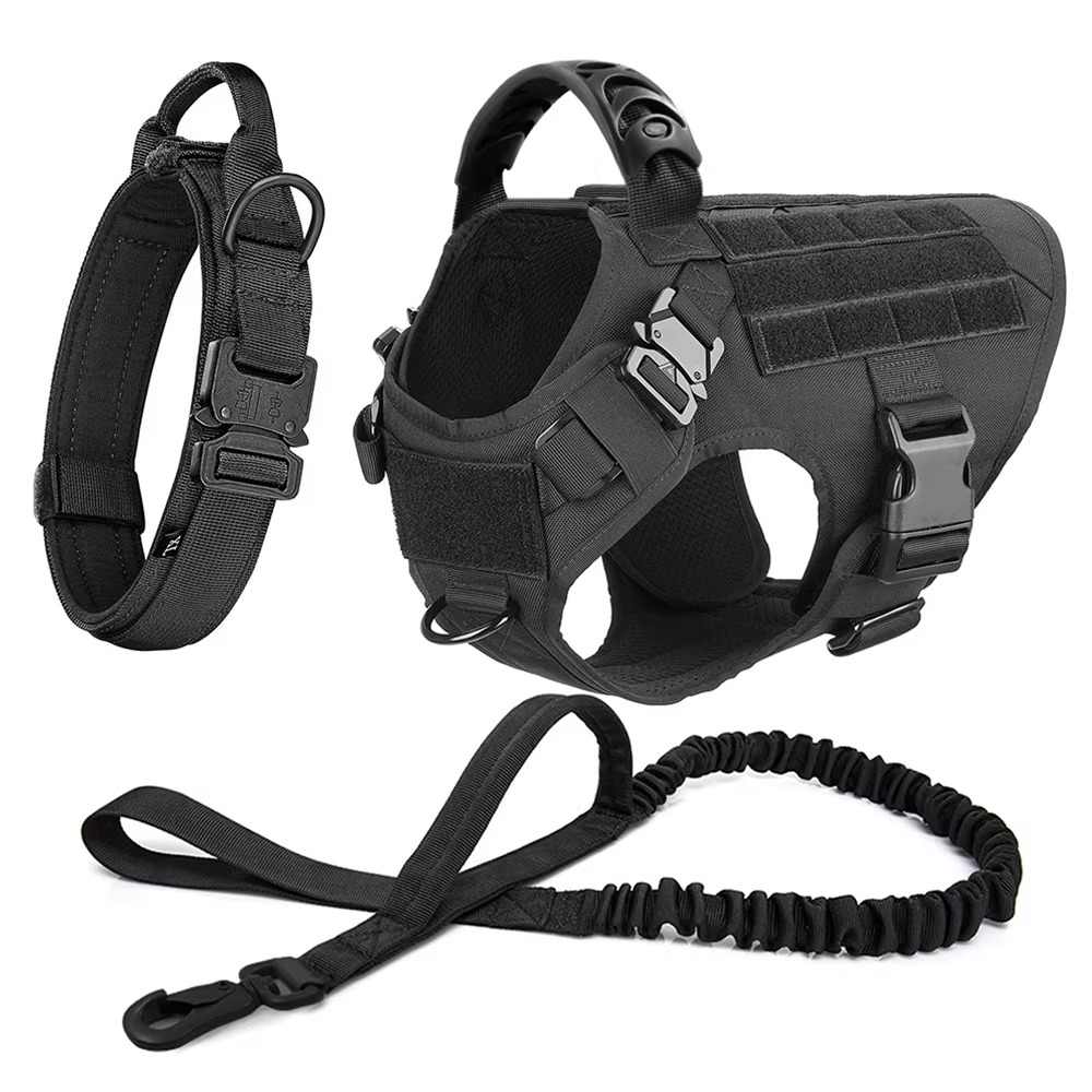 Maliben Tactical Dog Harness and Leash Set for Medium and Large Dogs