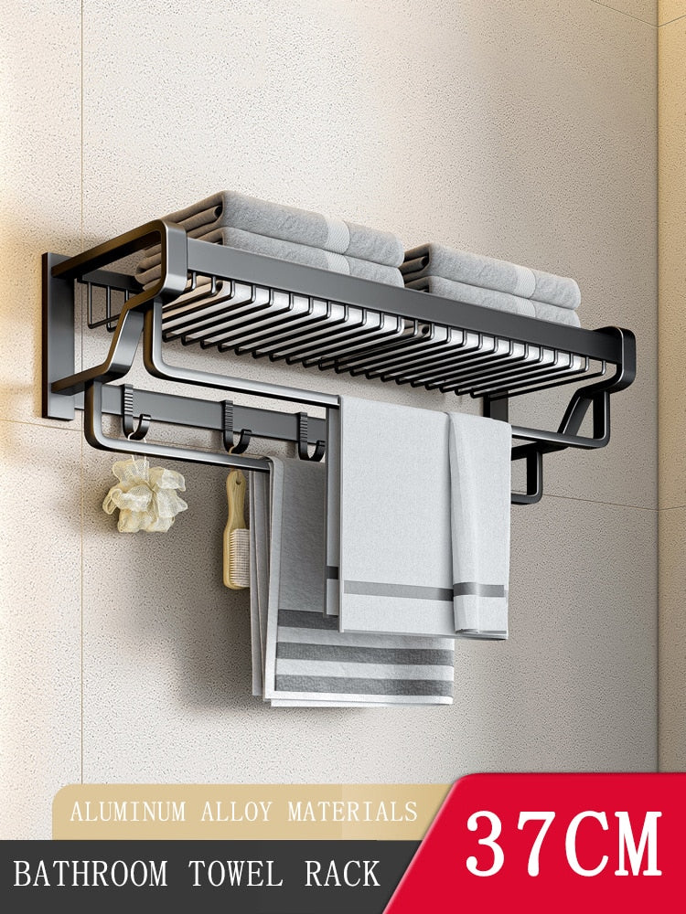 Maliben | Luxe Wall-Mounted Towel Station Bathroom Organizer