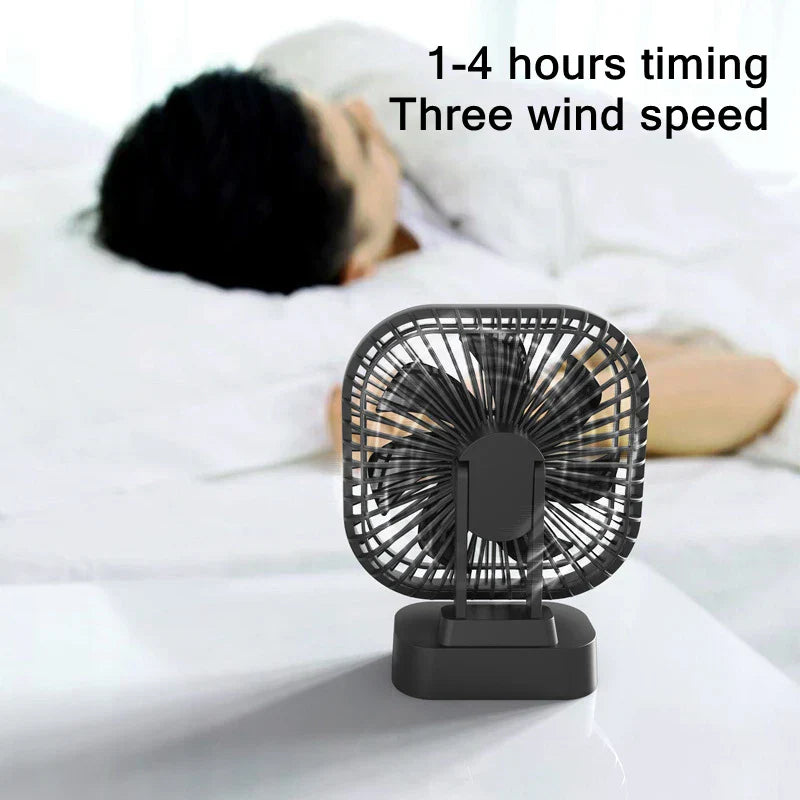 Maliben | Mini Usb Fan Breezio Flex | Rechargeable With 5000 Mah Battery | 3 Levels & Timer | Foldable & Quiet For Office, Camping & Home
