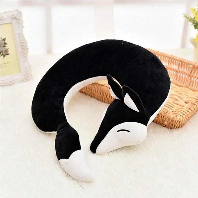 Maliben | Reisefuchs Neck Pillow | Super Soft & Ergonomic | Cartoon Fox Design | For Children & Adults