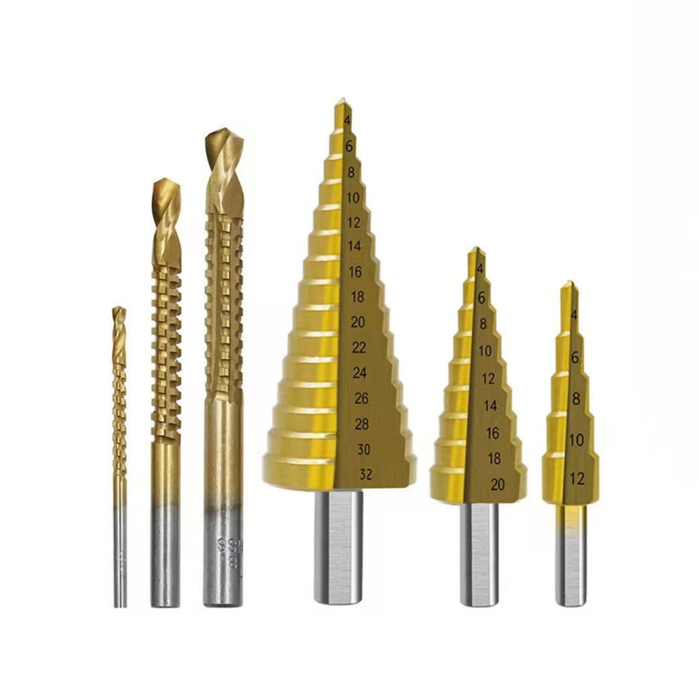 Maliben | 6-Piece Titanium Drill Bit Set | For Precise Drilling Through Metal, Wood, And Other Materials
