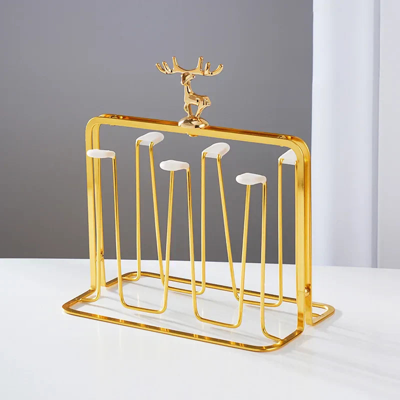 Maliben | Glacio Glass Cup Holder - Glass Party Holder With Reindeer Design For Luxurious Whisky Experience