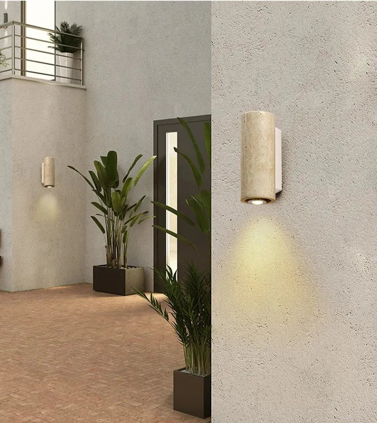 Maliben | Modern Natural Led Wall Lamp Made Of Travertine