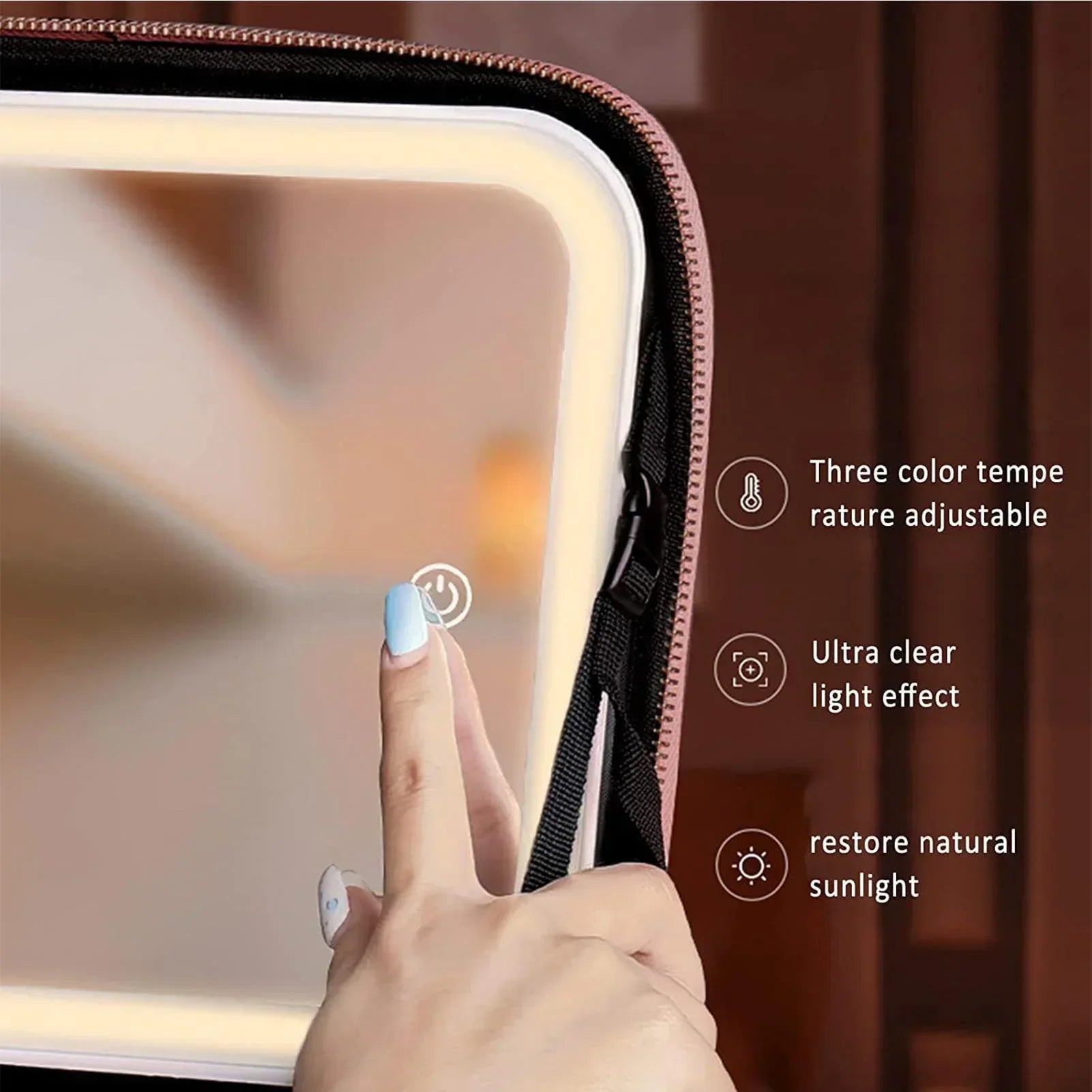 Maliben | Travel Cosmetic Case Led Mirror Makeup Bag