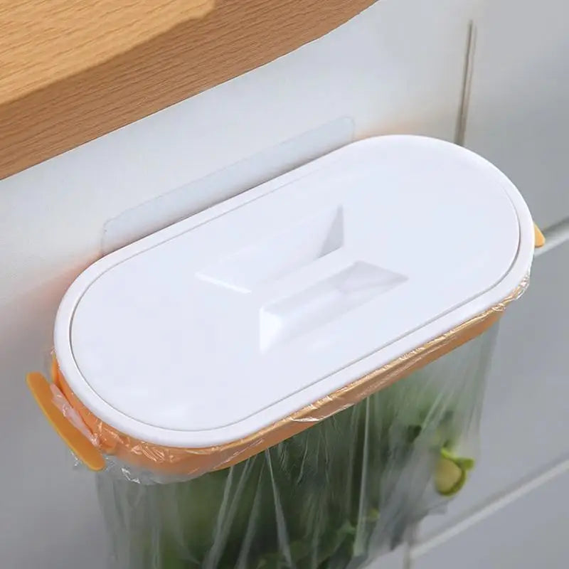 Maliben | Trash Bag Holder Cleanuvo Clipbin | With Lid & Ring Holder | For Hanging On Cabinet Doors | Reusable & Washable