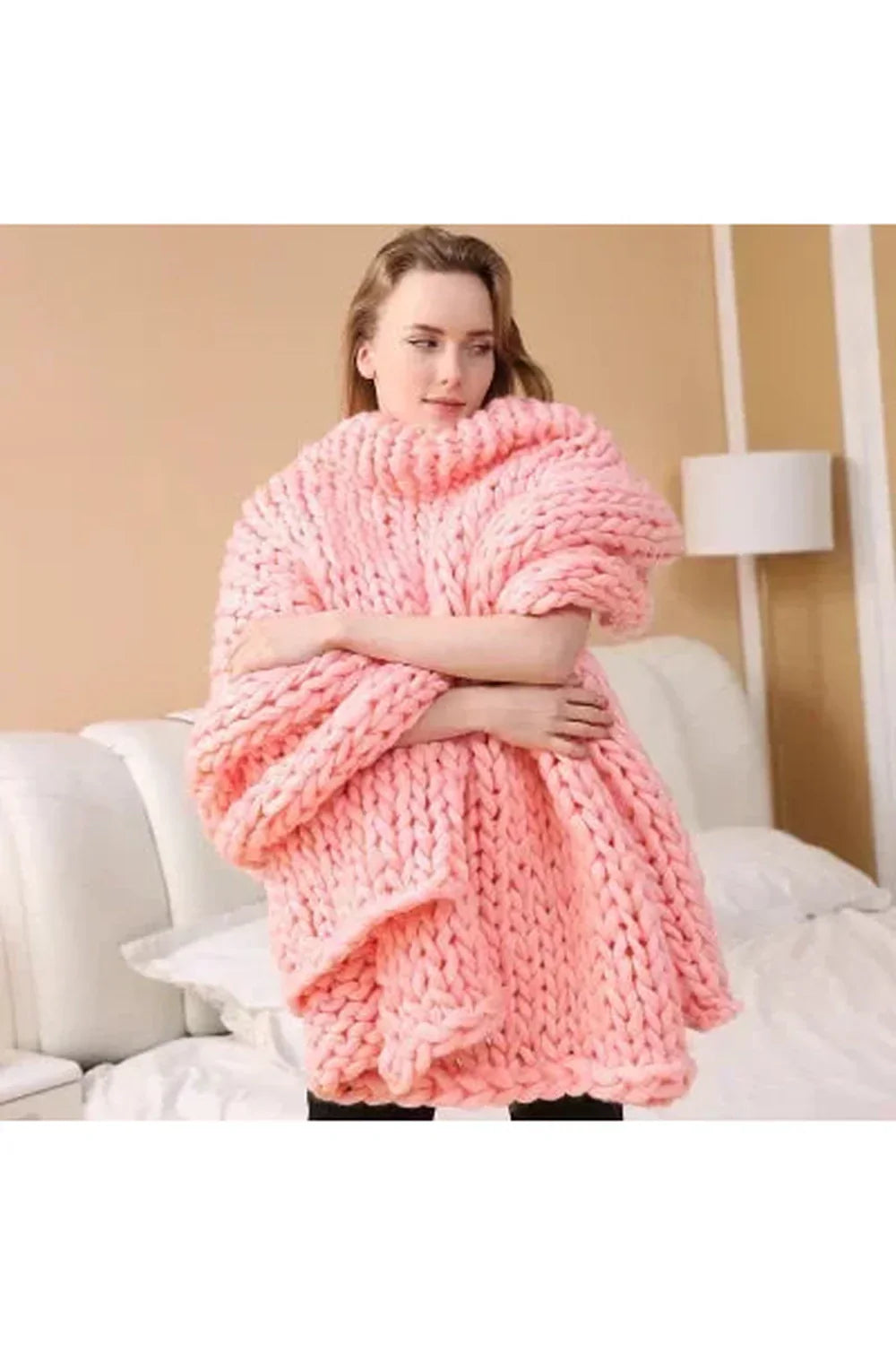 Maliben Cozy Knit Chunky Blanket