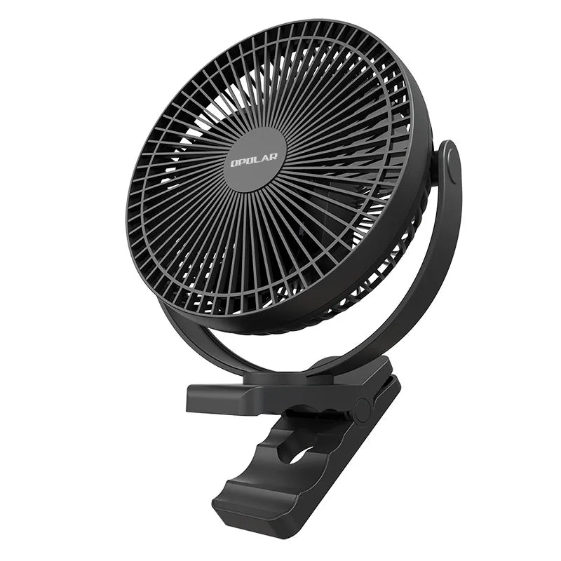 Maliben | Clip-Fan Breeziclip | 8-Inch | Quiet & Rechargeable | 10,000 Mah Battery | For Strollers, Camping & Home