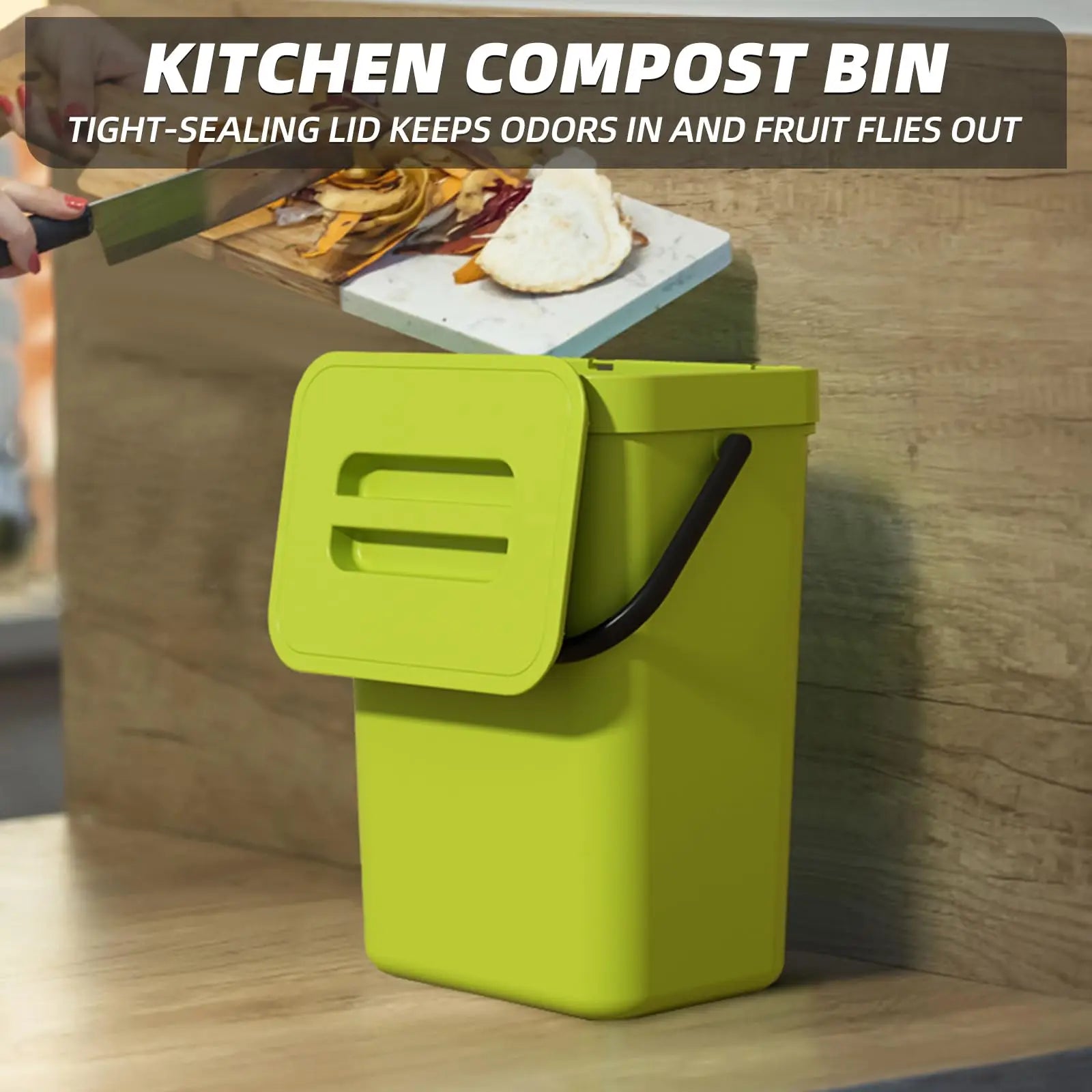 Maliben | Binova Mini Trash Can | With Lid | Hanging & Wall Mounted | Compact & Odor Blocking | For Kitchen, Bathroom & Office