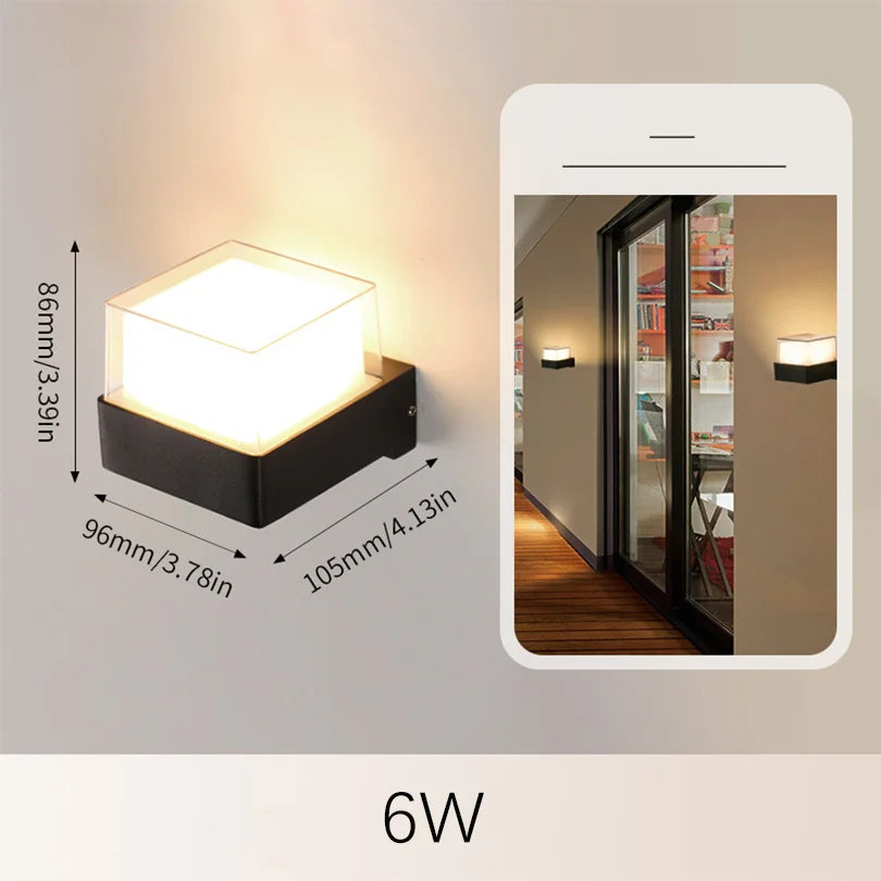 Maliben | Led Outdoor Wall Light Aurobeam | Ip66 Waterproof | Motion Sensor & Twilight Sensor | 6w / 12w