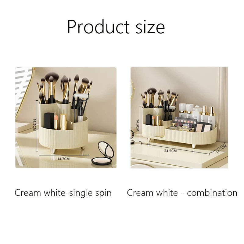 Maliben | Clearlyn Spinbox Rotatable Make-Up Organizer Made Of Plastic | Cosmetic Box With Compartments | 360° Rotating & Space-Saving | Acrylic Look