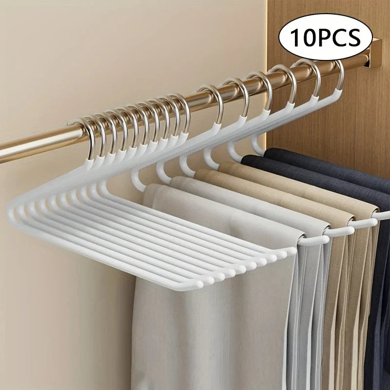 Maliben | Clothoria | Open Pants Hangers | Space-Saving & Stable | Metal With Anti-Rust Coating