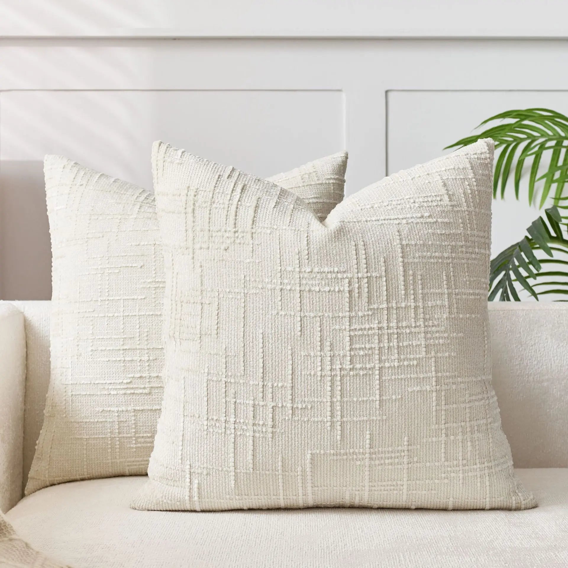Maliben | Chenille Cushion With Bamboo Texture In Solid Color For Sofa And Bedroom