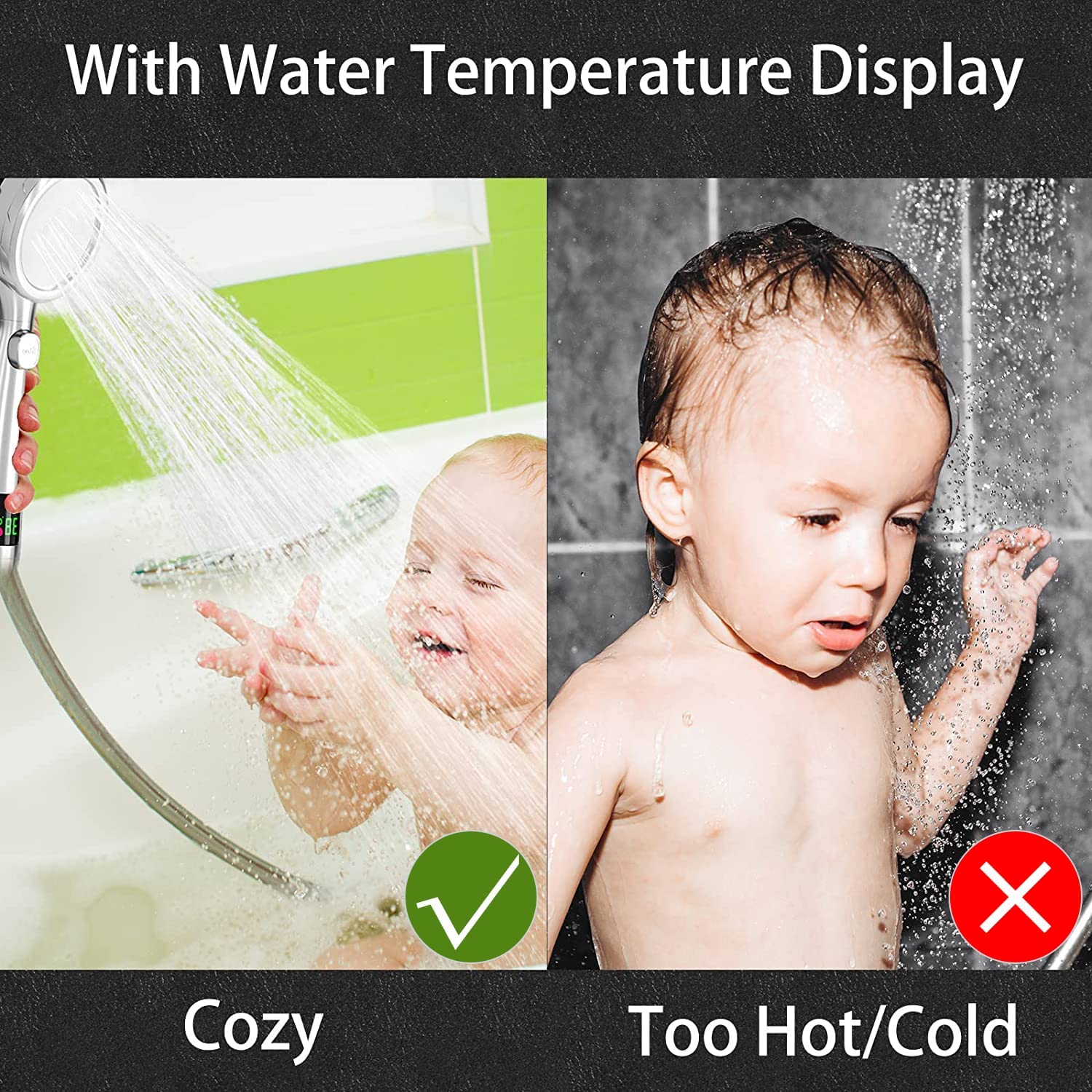 Maliben Shower head with temperature display on sale