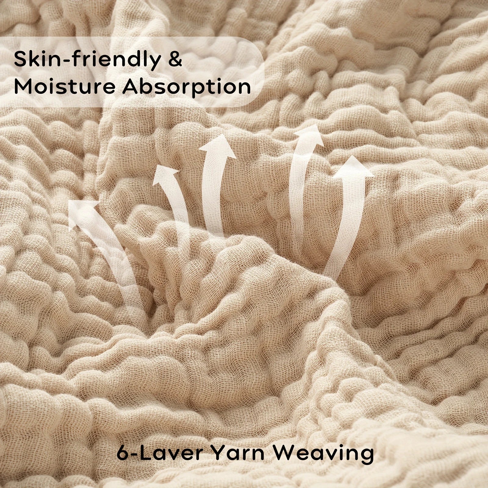 Maliben | Cottonbreeze | Muslin Blanket Made Of 100% Cotton | 6-Layer, Breathable & Lightweight | For Sofa & Bed