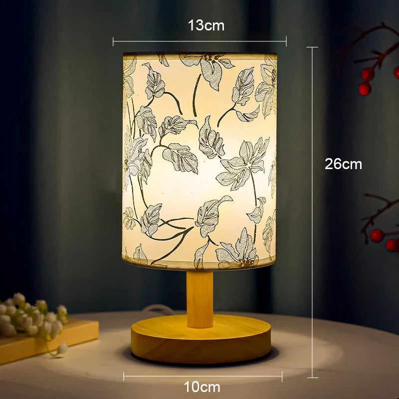 Maliben | Liánhua Led Table Lamp Plum Blossom | Dimmable | Fabric Shade In Chinese Style | Warm White Light | Eu Plug