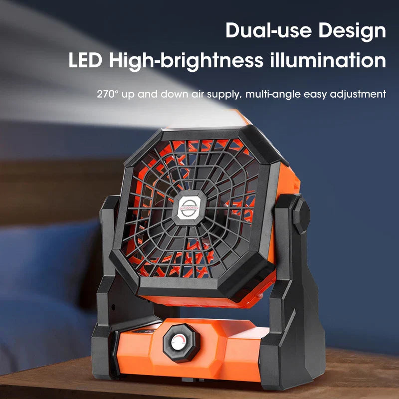 Maliben | Campora Breezelight | 2-In-1 Camping Fan With Led Lantern | 7800 Mah Battery | 270° Rotatable | Usb Rechargeable | For Tent, Outdoor & Travel