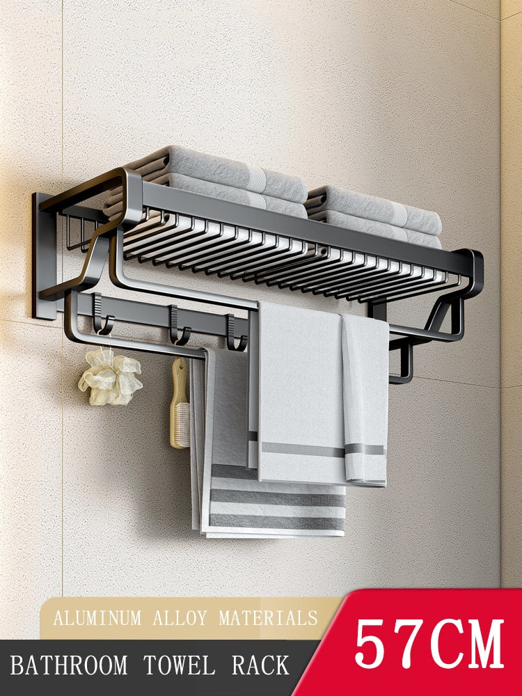 Maliben | Luxe Wall-Mounted Towel Station Bathroom Organizer