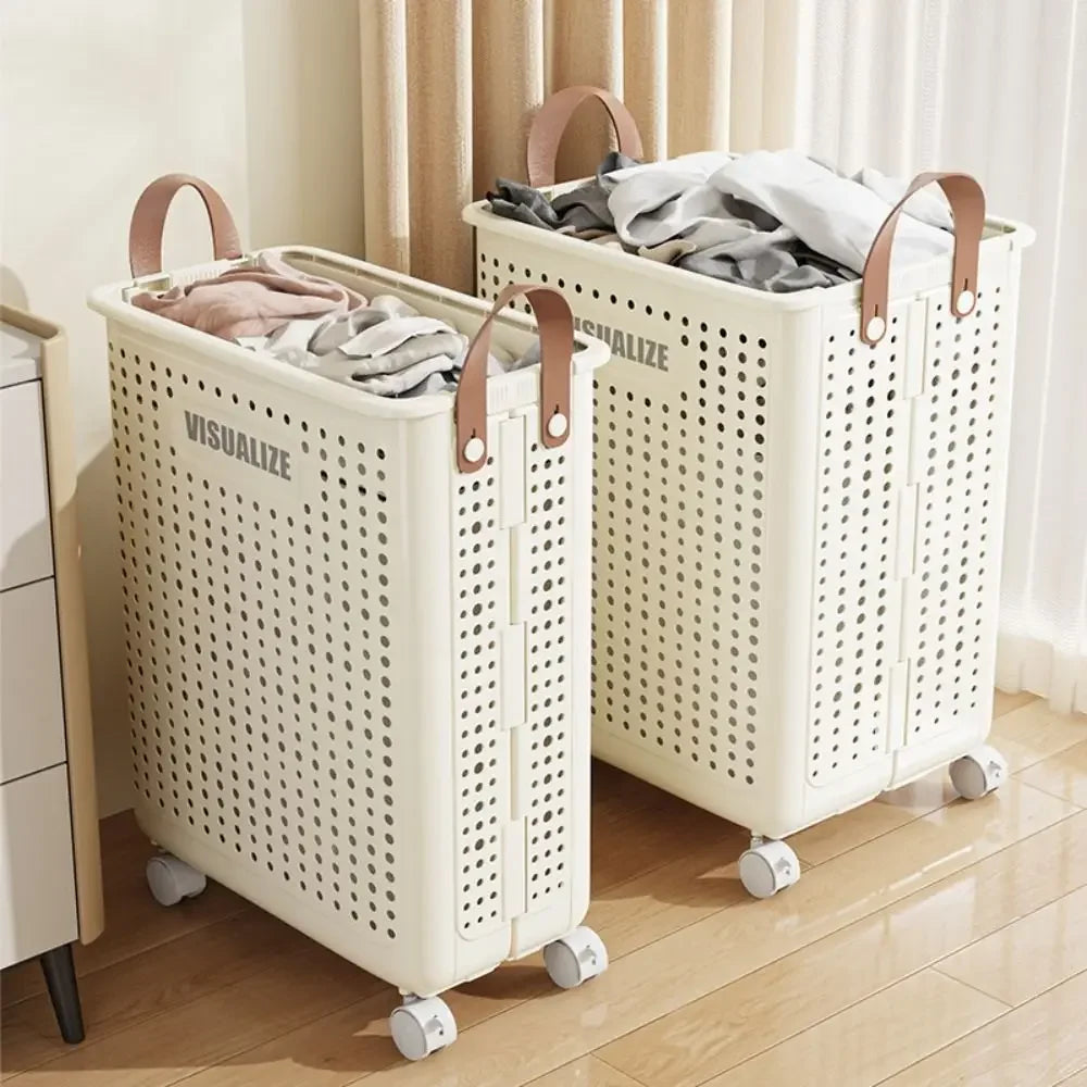 Maliben | Easy Mobility Modern Space-Saving Laundry Organizer Basket